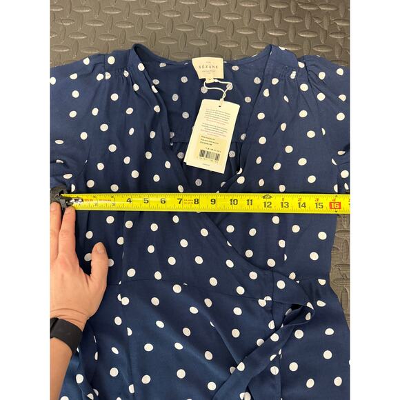 NWT Sézane Sarah Wrap Midi Dress Polka Dot FR38 US6 - Picture 10 of 12